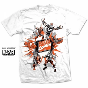 Image of Mavel Comics Marvel Montage 2 Mens White T Shirt Medium