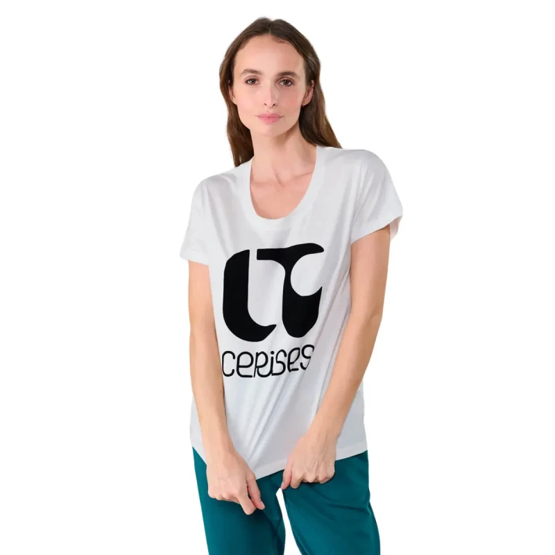 Image of Le Temps des cerises Womens T-Shirt Le Temps des cerises Taolo Blanc Female XS