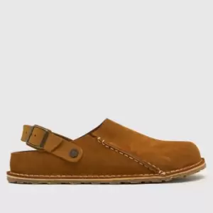 image of BIRKENSTOCK Lutry Suede Clogs Sandals In Tan