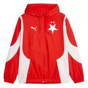 Image of 2023-2024 Slavia Prague Pre-Match Anthem Jacket (Red)