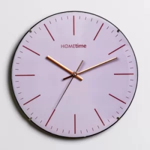 image of HOMETIME Round Wall Clock Convex Dial Blush 30cm