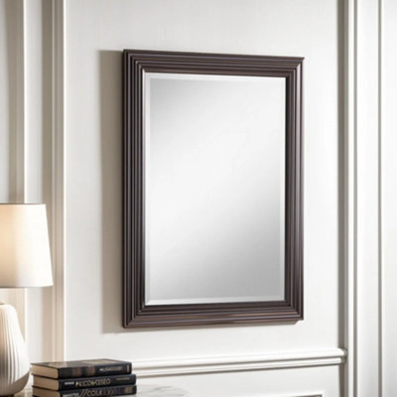 Image of Yearn Mirrors Yearn Mirrors Yearn Dark Chrome Wall Mirror 128.5x105.5cm in Metallics Metallics One Size Unisex 0716053066114