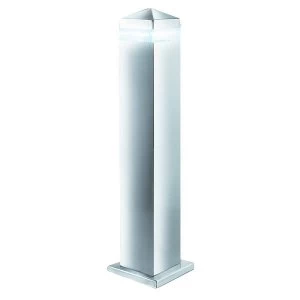 Image of LED 16 Light Square Outdoor Bollard Post Light Satin Silver, Stainless Steel IP44