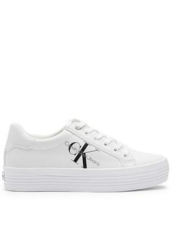 Image of Calvin Klein Jeans VULC FLATFORM LACEUP LOW LTH - White White 3.5