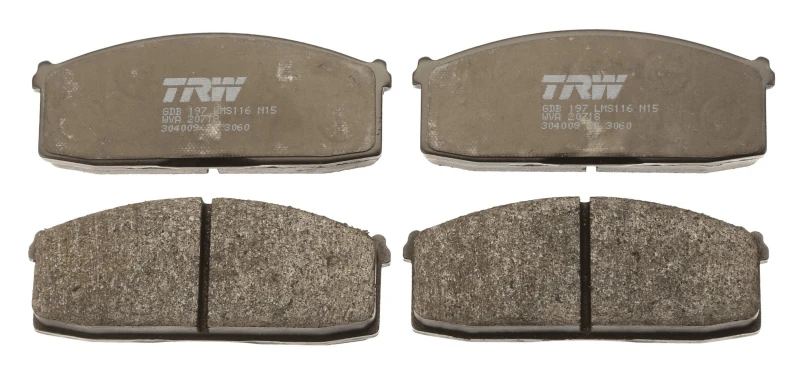 Image of TRW GDB197 Brake pad set not prepared for wear warning indicator Brake Pad Set,disc brake (402)