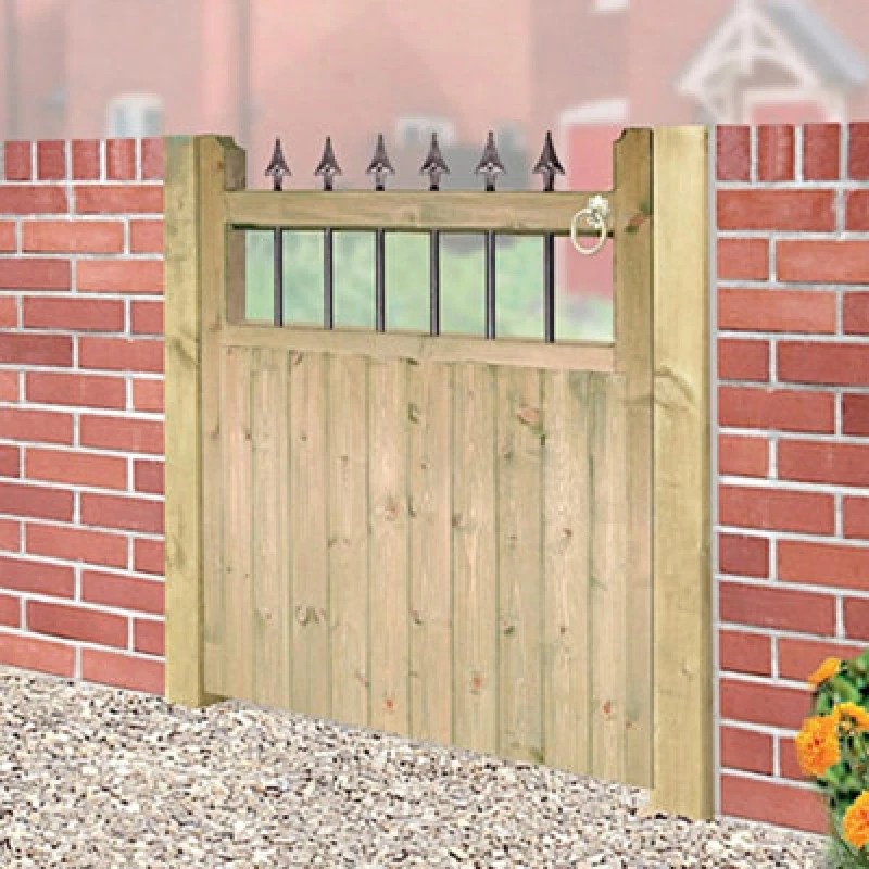 Image of Burbage Iron Craft Hampto Low Wooden Garden Gate 750mm Wide X 1200mm High Ha01