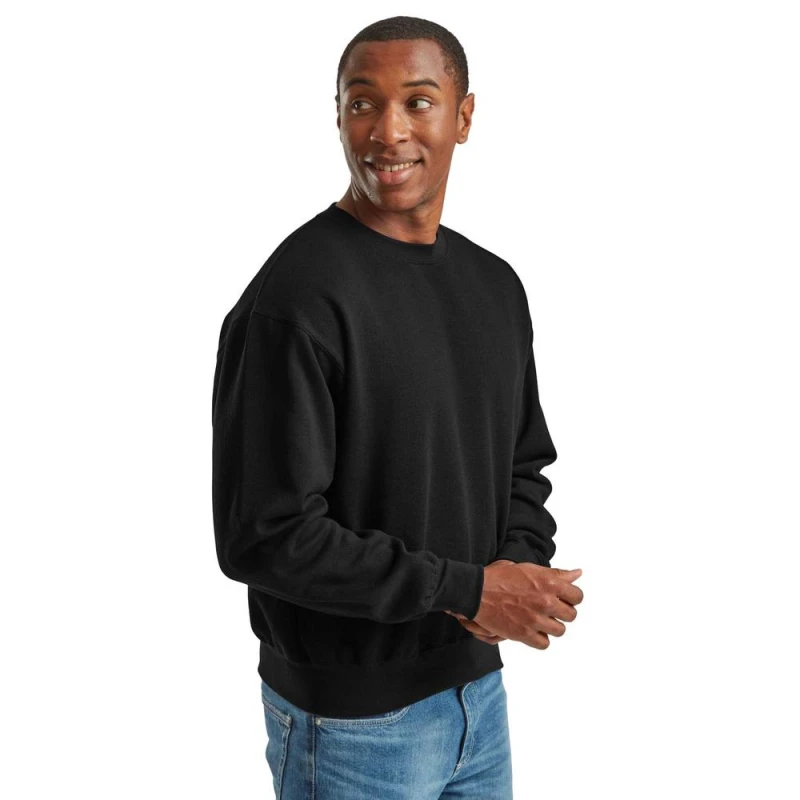 Image of Fruit of the Loom Mens Supercotton Sweatshirt in Black Size: Medium Black Male M
