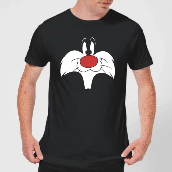 Image of Looney Tunes Sylvester Big Face Mens T-Shirt - Black - 3XL - Black