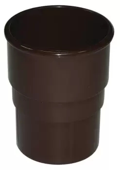 Image of Floplast Brown Round Gutter Socket (Dia)68mm