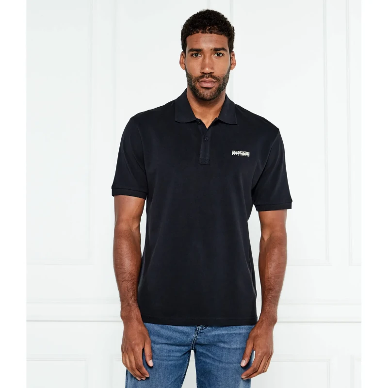 Image of Short sleeve polo shirt Napapijri E-Small Box Noir Male XS