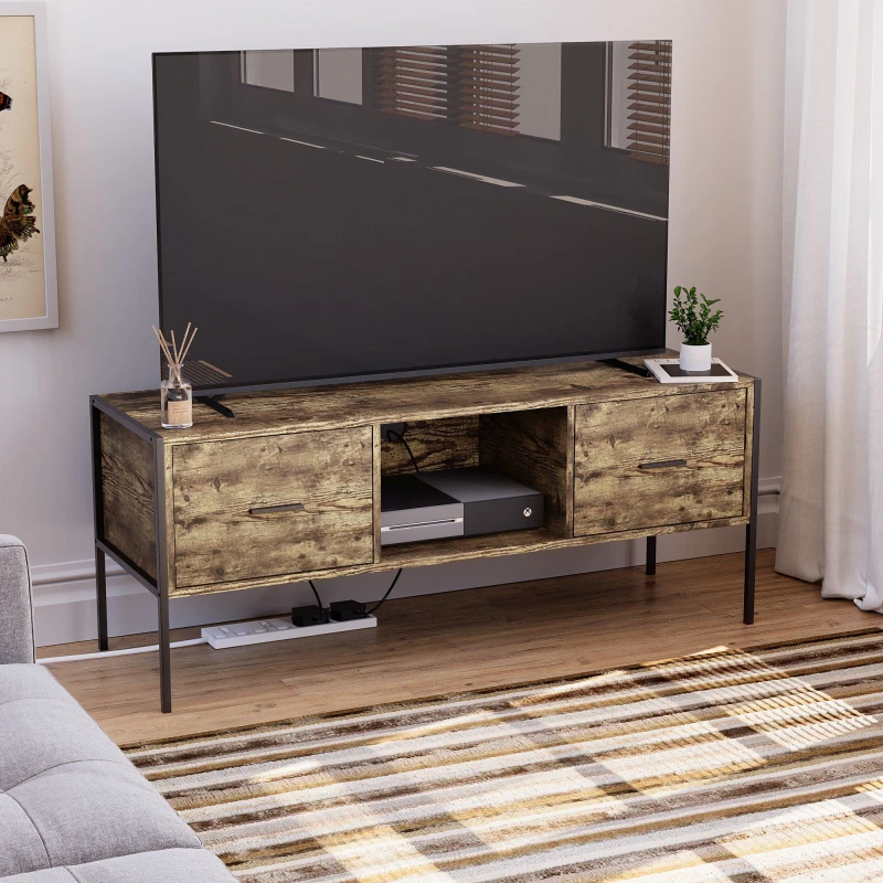 Image of Lassic Vida Designs Brooklyn 2 Drawer TV Unit Dark Wood unisex 2 Drawer