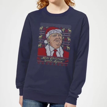 Image of Make Christmas Great Again Womens Christmas Sweatshirt - Navy - L