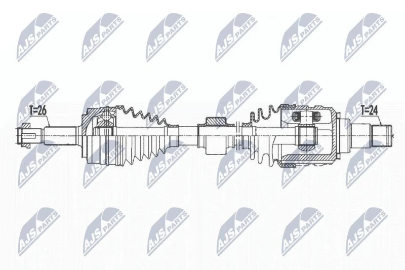 Image of NTY NPW-TY-167 Drive shaft Front Axle Left Drive Shaft (13)