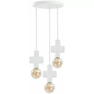 image of Keter Unica Cluster Pendant Ceiling Light White, 35cm, 3x E27