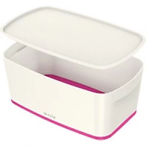 image of Leitz MyBox WOW Storage Box 5 L White, Pink Plastic 31.8 x 19.1 x 12.8 cm