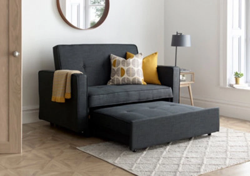 Image of Bedmaster Troy Grey Fabric Sofa Bed