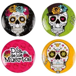 Image of Day Of The Dead Buttons (Pack Of 4)