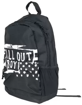 image of Fall Out Boy Rocksax - Flag Backpack Black white