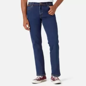 Image of Wrangler Mens Texas Authentic Straight Fit Jeans - Darkstone - W38/L34 - Blue
