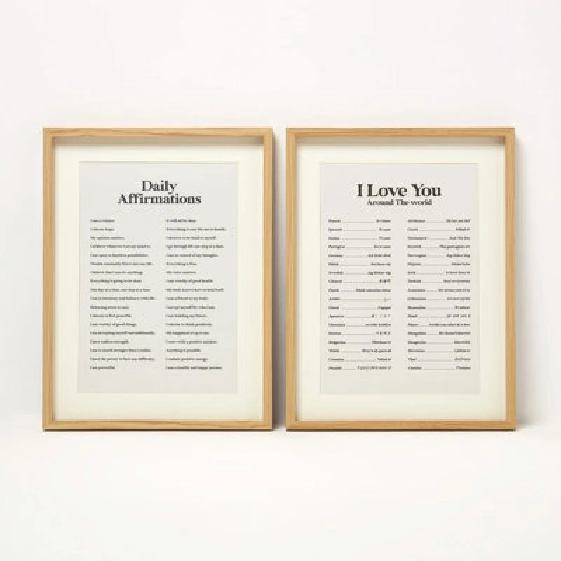 Image of Homescapes Affirmations Wall Art, 30 X 40Cm, Set Of 2