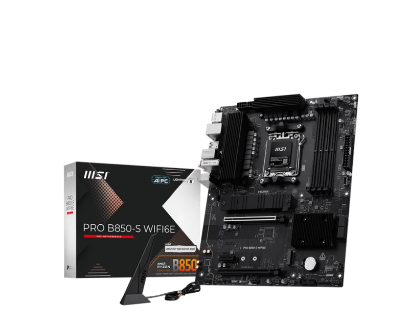 Image of MSI PRO B850-S WIFI6E AM5 DDR5 ATX Ryzen Motherboard