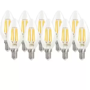 image of Harper Living 5 Watts E14 LED Bulb Clear Candle Cool White Dimmable, Pack of 10