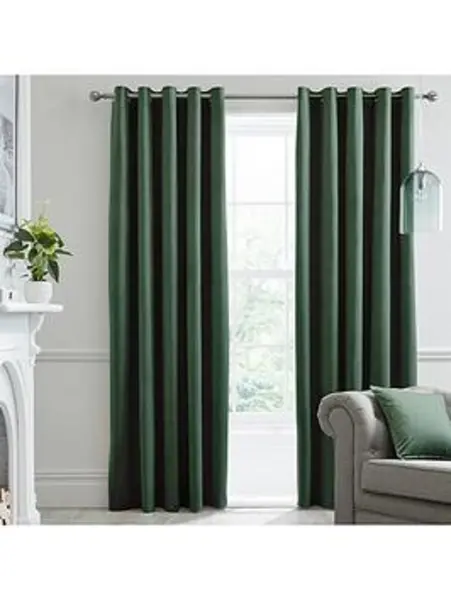 Image of Laurence Llewelyn-Bowen Montrose Velvet Blackout Eyelet Curtains Black Q74GE Unisex width: 168x229cm(66x90inches)