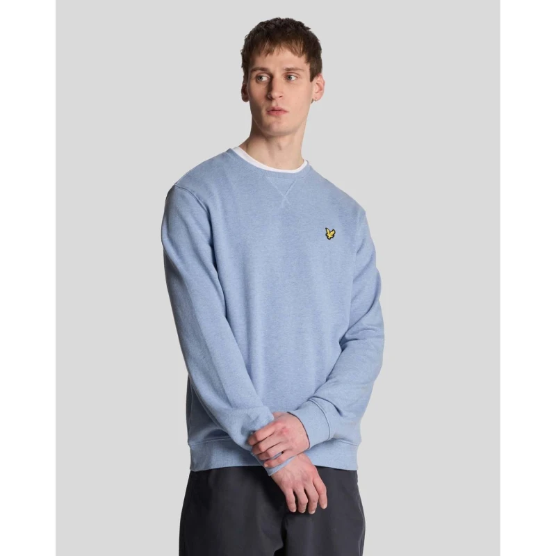 Image of Lyle and Scott Heathered Crew Neck Sweatshirt Blue male 2XL