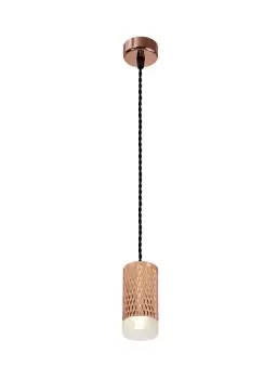 image of 1 Light 11cm Ceiling Pendant Light GU10, Rose Gold, Acrylic Ring