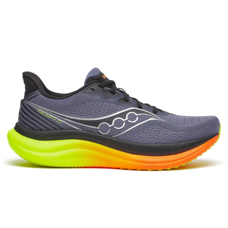 Image of Saucony Triumph 23 Shoes Gray Orange AW25, Size 44,5 - EUR