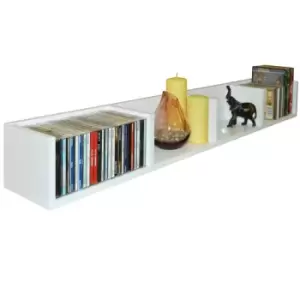 image of Techstyle Virgil Gloss 112 Cd / 72 DVD / Bluray / Media Wall Storage Shelf White