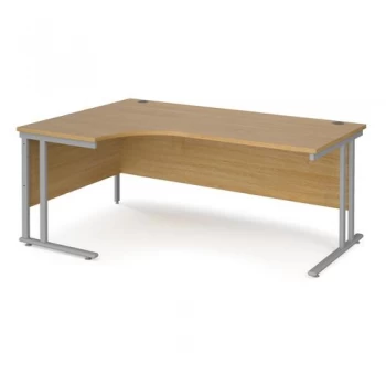 Image of Maestro 25 left hand ergonomic desk 1800mm wide silver cantilever leg
