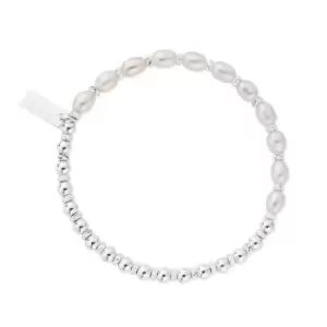 image of ChloBo Silver & Pearl Story Of Love Bracelet