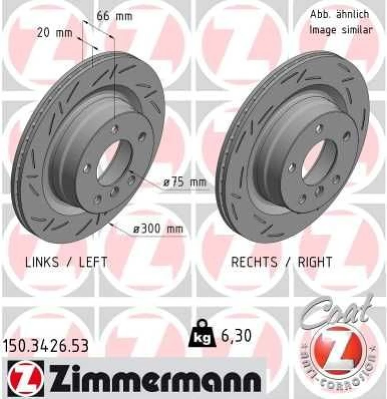 Image of ZIMMERMANN Brake disc ZIMMERMANN 150.3426.53