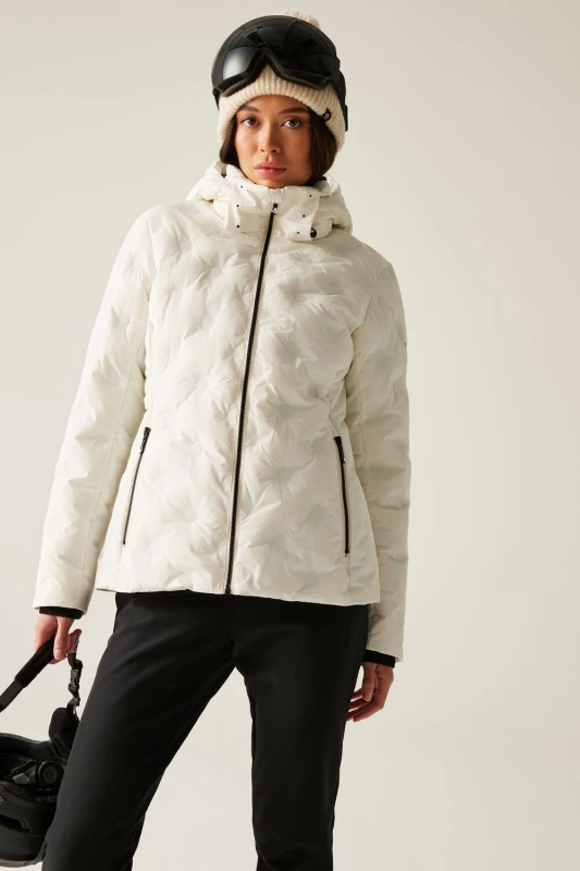 Image of Dare 2b Womens Enfold Waterproof Insulated Padded Ski Jacket in White Size: 16 White Female 16