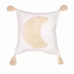 image of Sass & Belle Crescent Moon Tufted Cushion White