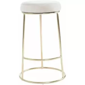 image of Manhattan Cream Velvet Bar Stool - Premier Housewares