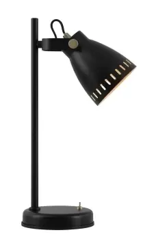 Image of Adjustable Table Task Lamp, 1 x E27, Matt Black, Antique Brass, Khaki