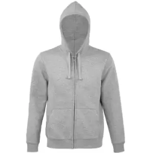 Image of SOLS Mens Spike Full Zip Hooded Sweatshirt (3XL) (Grey Marl)