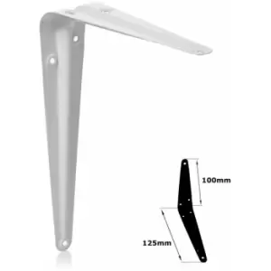 image of Shelf Brackets White London Pattern Metal For Shelving Constructions - Size 100x125mm - Pack of 10