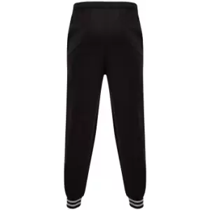 Image of Front Row Unisex Adults Striped Cuff Joggers (L) (Black/Heather Grey)