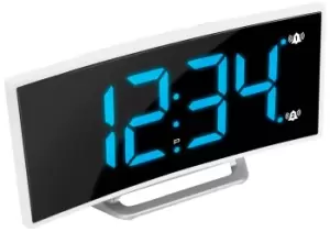 Image of Marathon Clock USB Alarm Charger Dimmable Curved Screen White