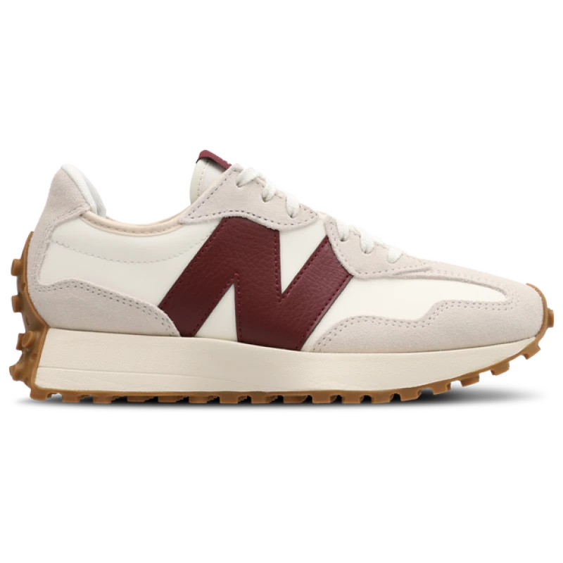 Image of New Balance 327 trainers in white & burgundy White/Burgundy UK 3 (EU 35)