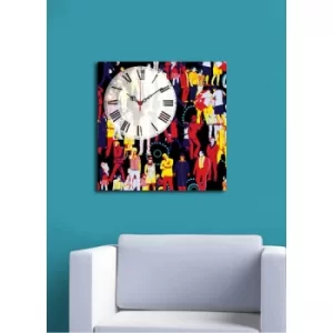 4545CS-48 Multicolor Decorative Canvas Wall Clock