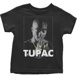 image of Tupac - Praying Kids 5 Years Toddler T-Shirt - Black