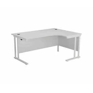 image of TC Office Start White Cantilever Frame Right Hand Crescent Desk 1600x1200mm, White