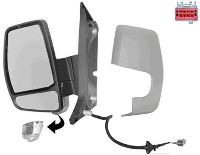Image of VAN WEZEL 1987827 Wing mirror * HAGUS * Left, Heatable, primed Outside Mirror (50)