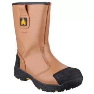 image of FS143 Waterproof Pull On Safety Rigger Boots Tan Size 10