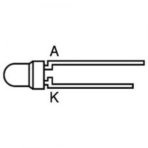 LED wired Yellow Circular 3mm 10 mcd 50