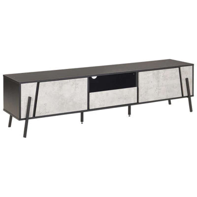 Image of Beliani TV Stand Blackpool Grey Concrete Effect